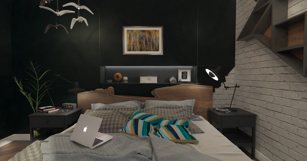 Спальня в квартире для молодой пары.