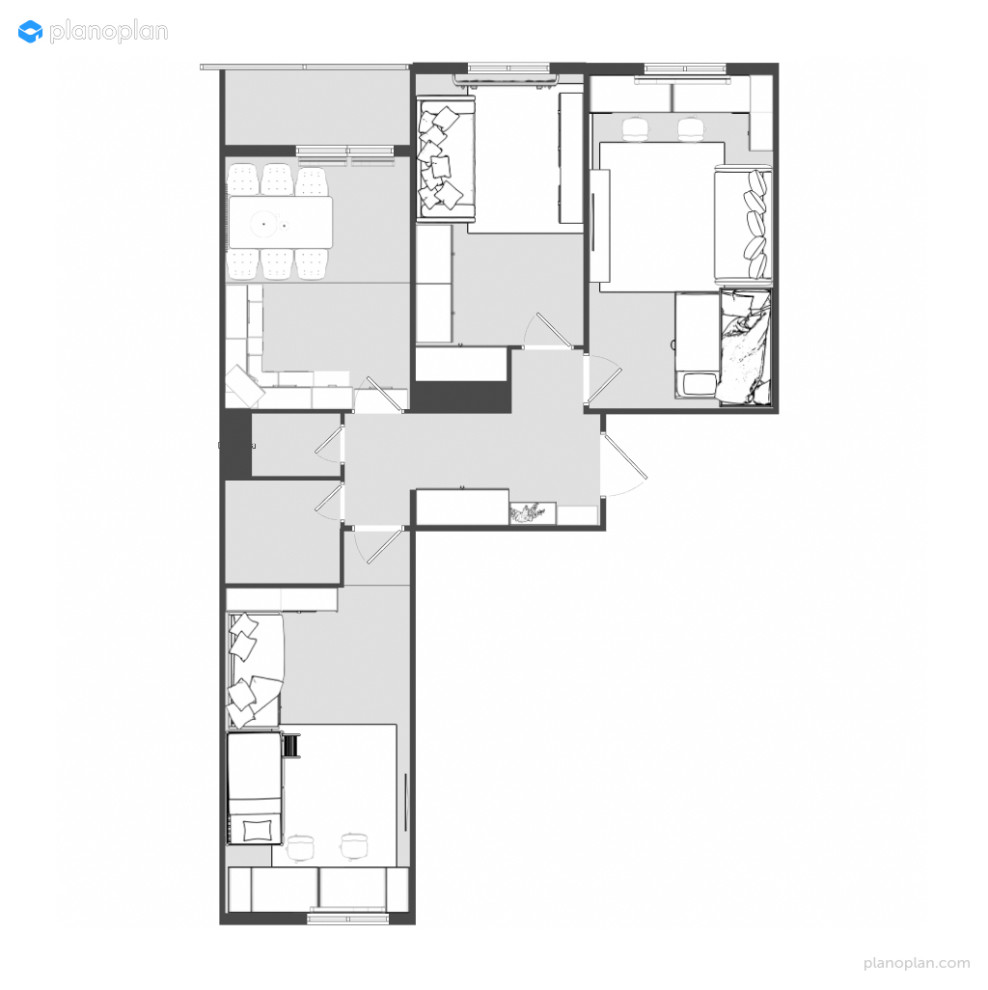 3х-комнатная квартира для семьи с 4мя детьми в скандинавском стиле