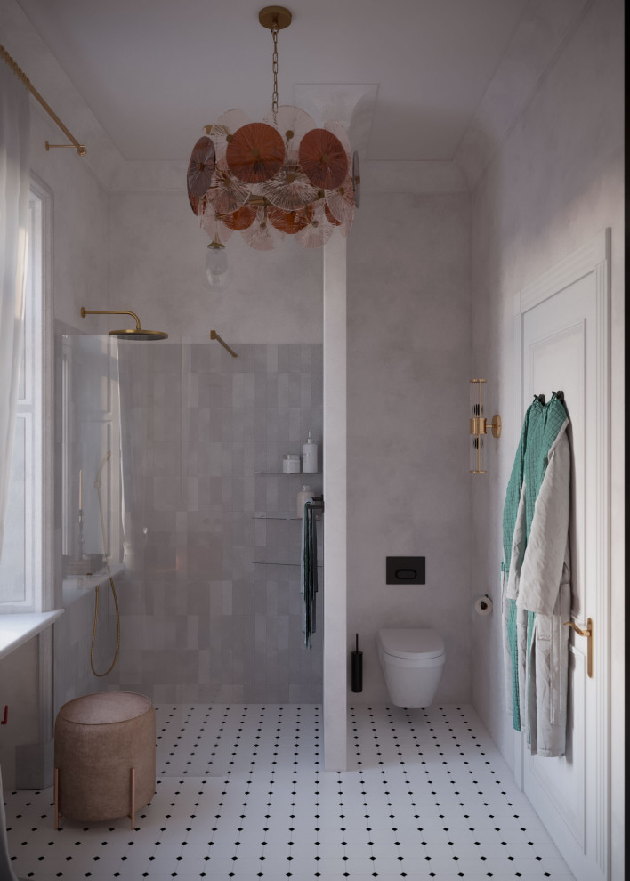 Дизайн интерьера ванной в историческом центре Санкт-Петербурга