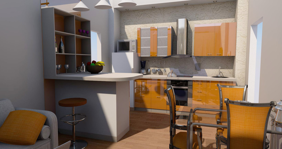 Дизайн кухни 17 кв.м. в двух вариантах: современный и классика.