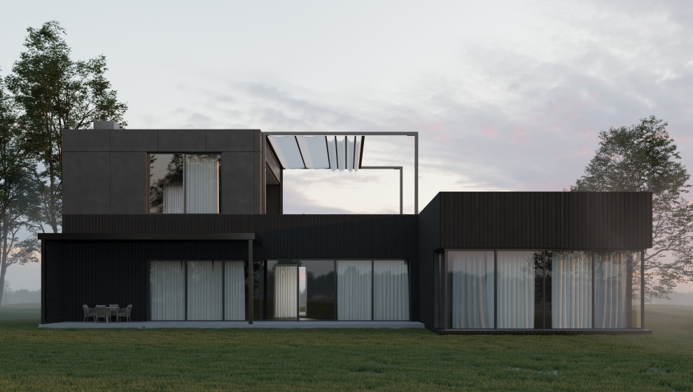 Современный до с плоской кровлей 20*30 м