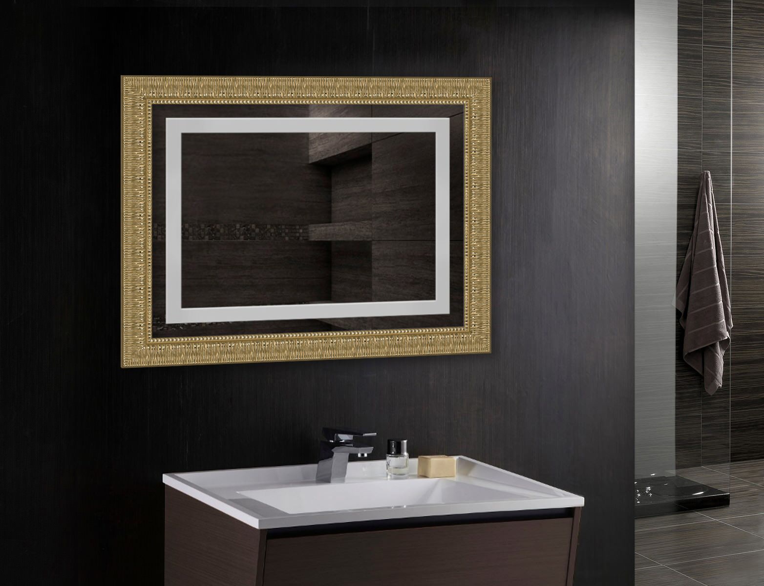 Зеркала с подсветкой в раме