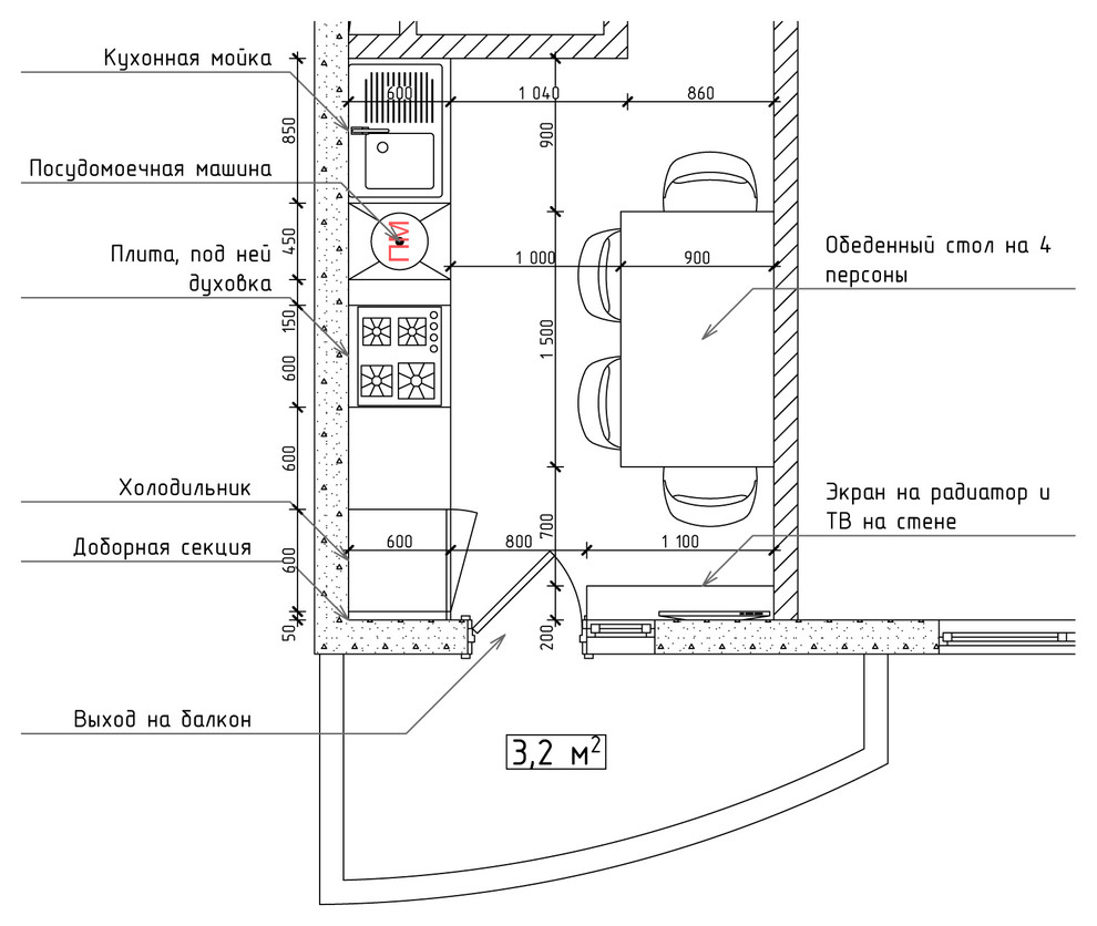 Как правильно: Планировка узкой кухни