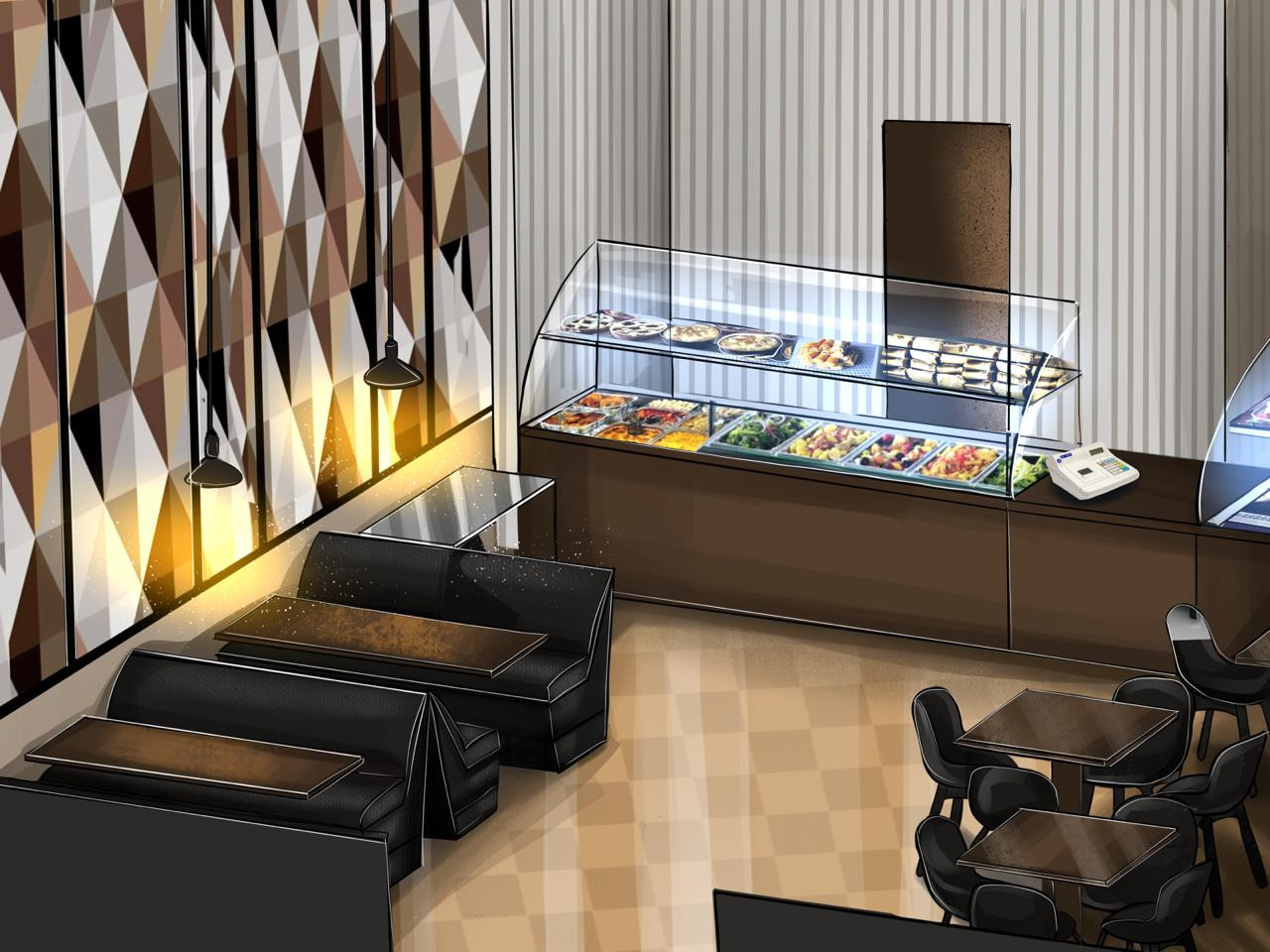 Обложка проекта: Быстрый эскиз-идея кафе и гастро-маркета