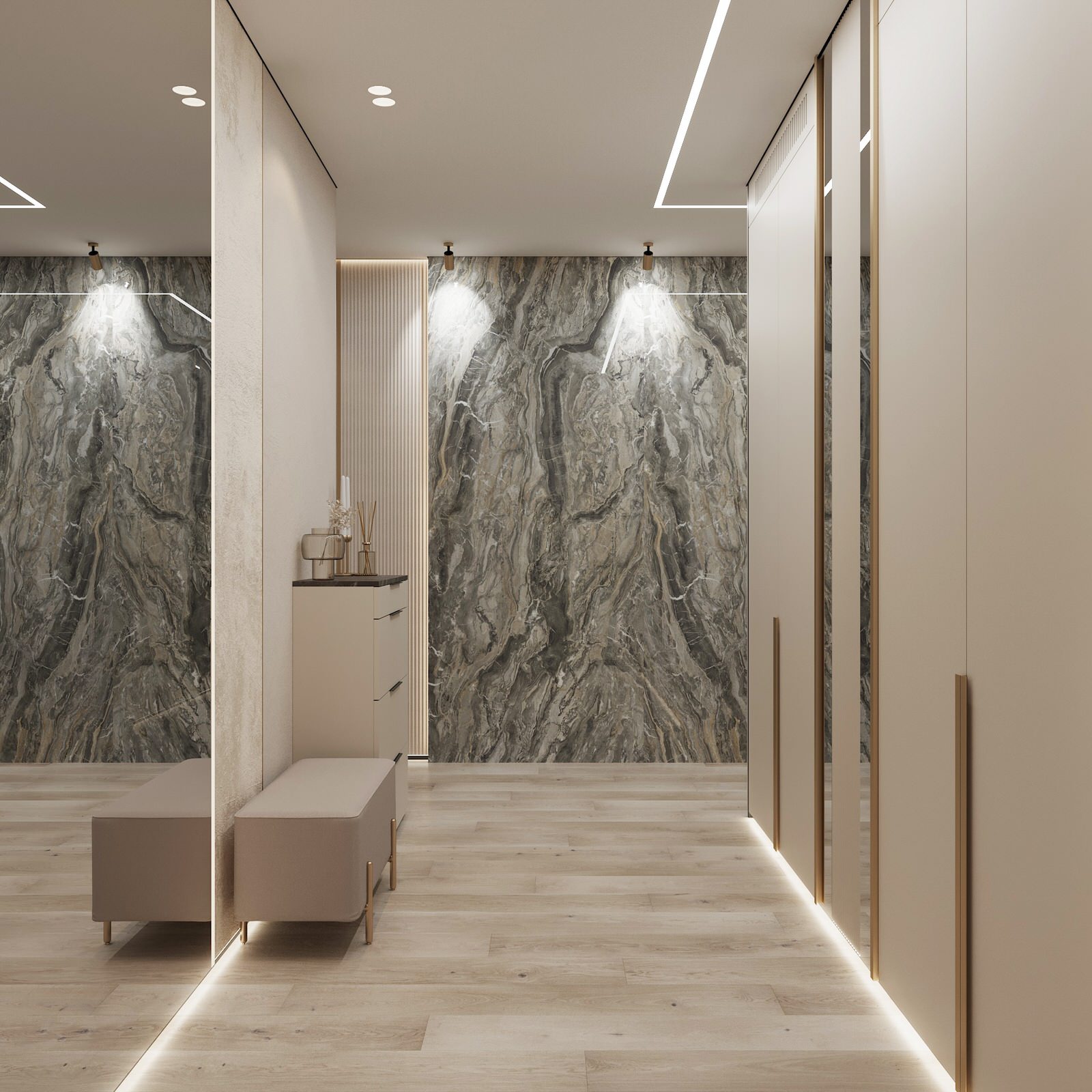 2023г. Интерьер квартиры 134 м2 в ЖК "Чикаго"