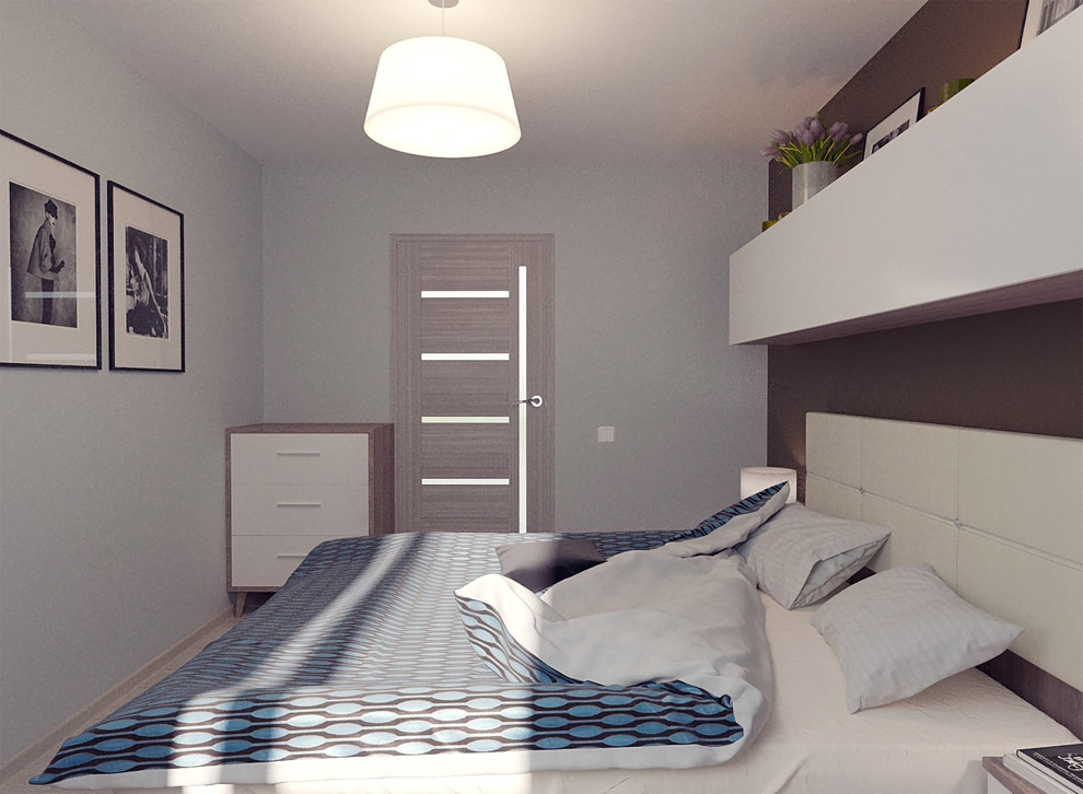 3d визуализация спальной комнаты для молодой пары