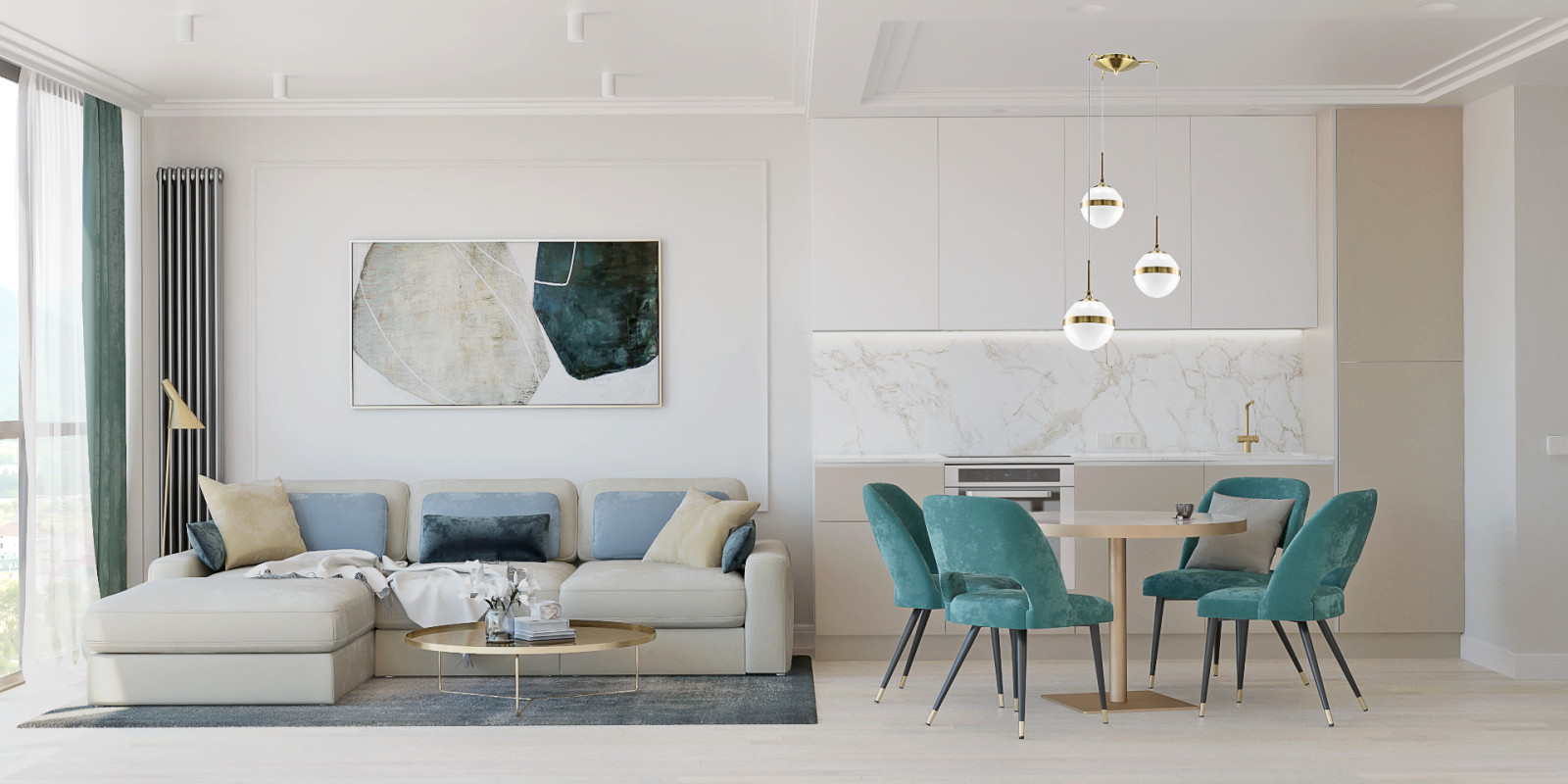 Кухня-гостиная 22,5 кв.м