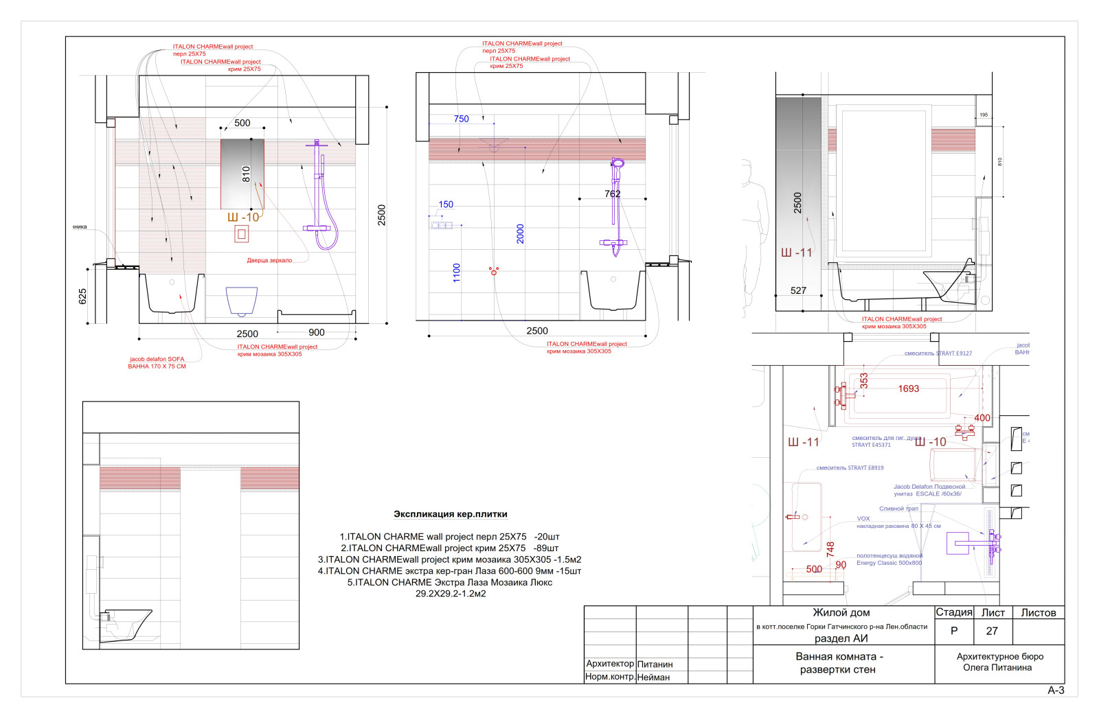 Рабочий проект интерьера современного коттеджа