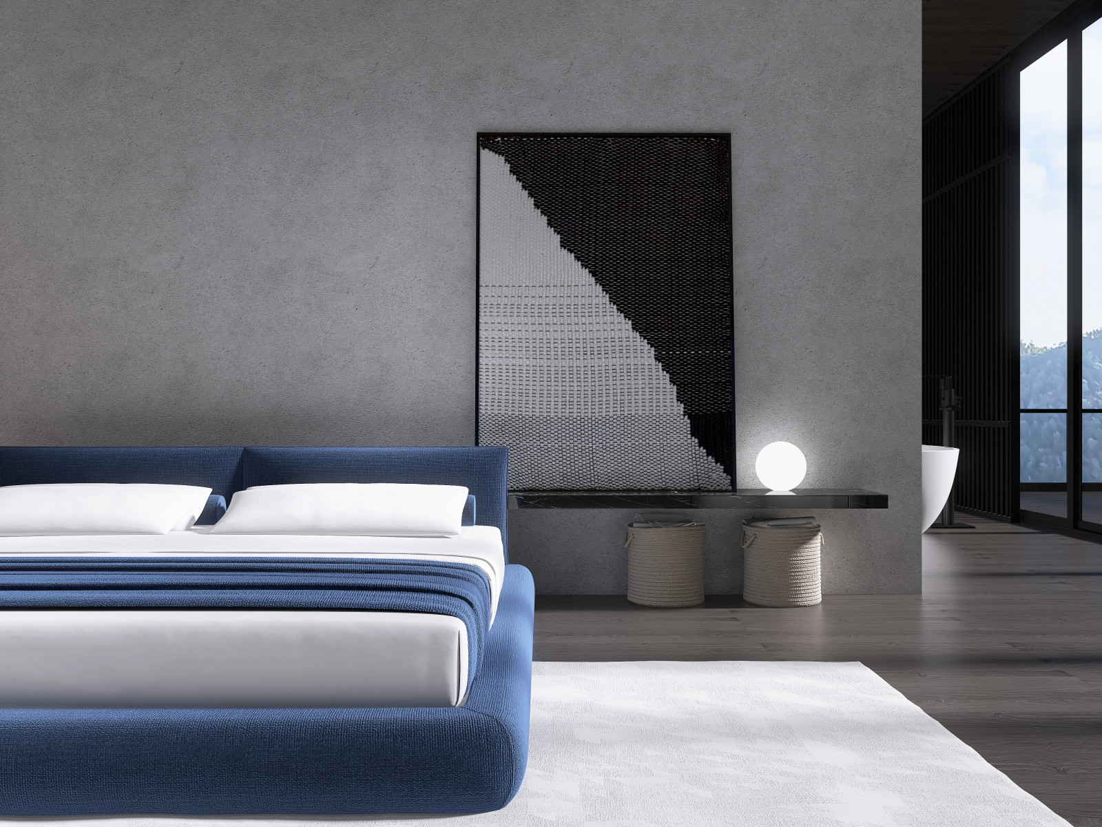 Спальня с атмосферой спокойствия интерьер мастер блока спальни с ванной