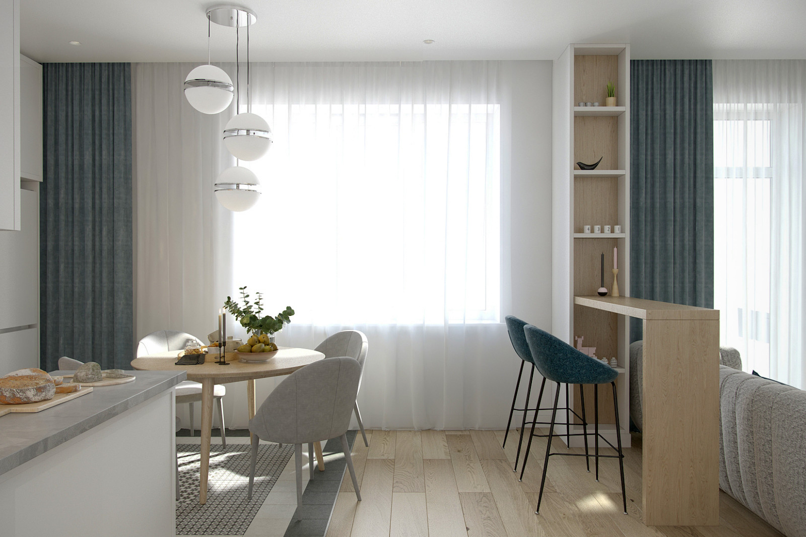 Гостиная в квартире ЖК Екатерининский парк