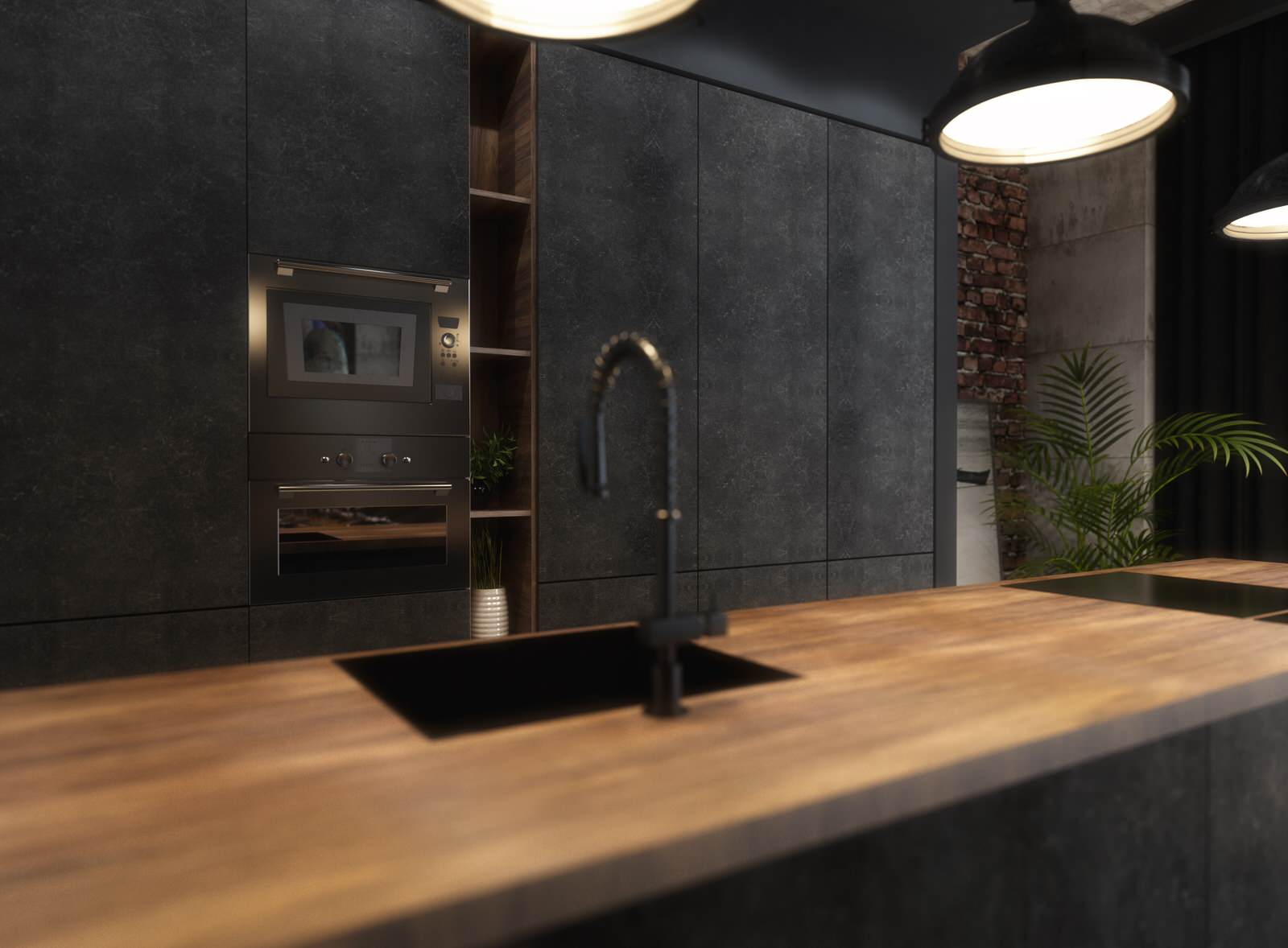 Легкий индустриальный лофт интерьер в «трешке».