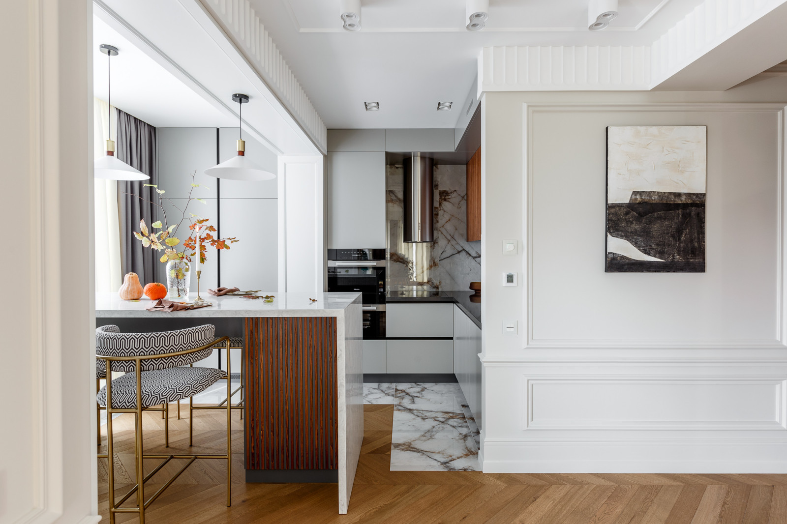 Реализованный дизайн проект квартиры в ЖК "Горный"