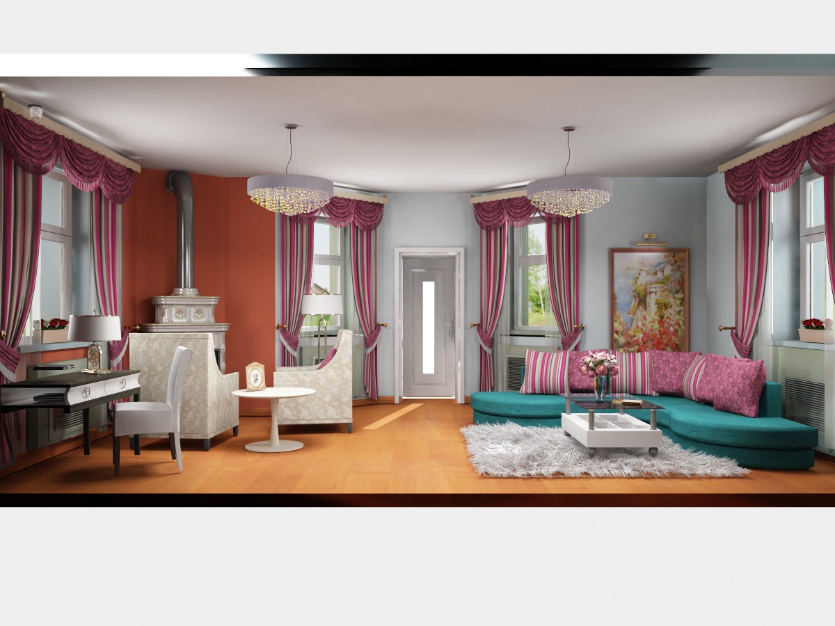 Дом в зеленом городе . Проект первого этажа.