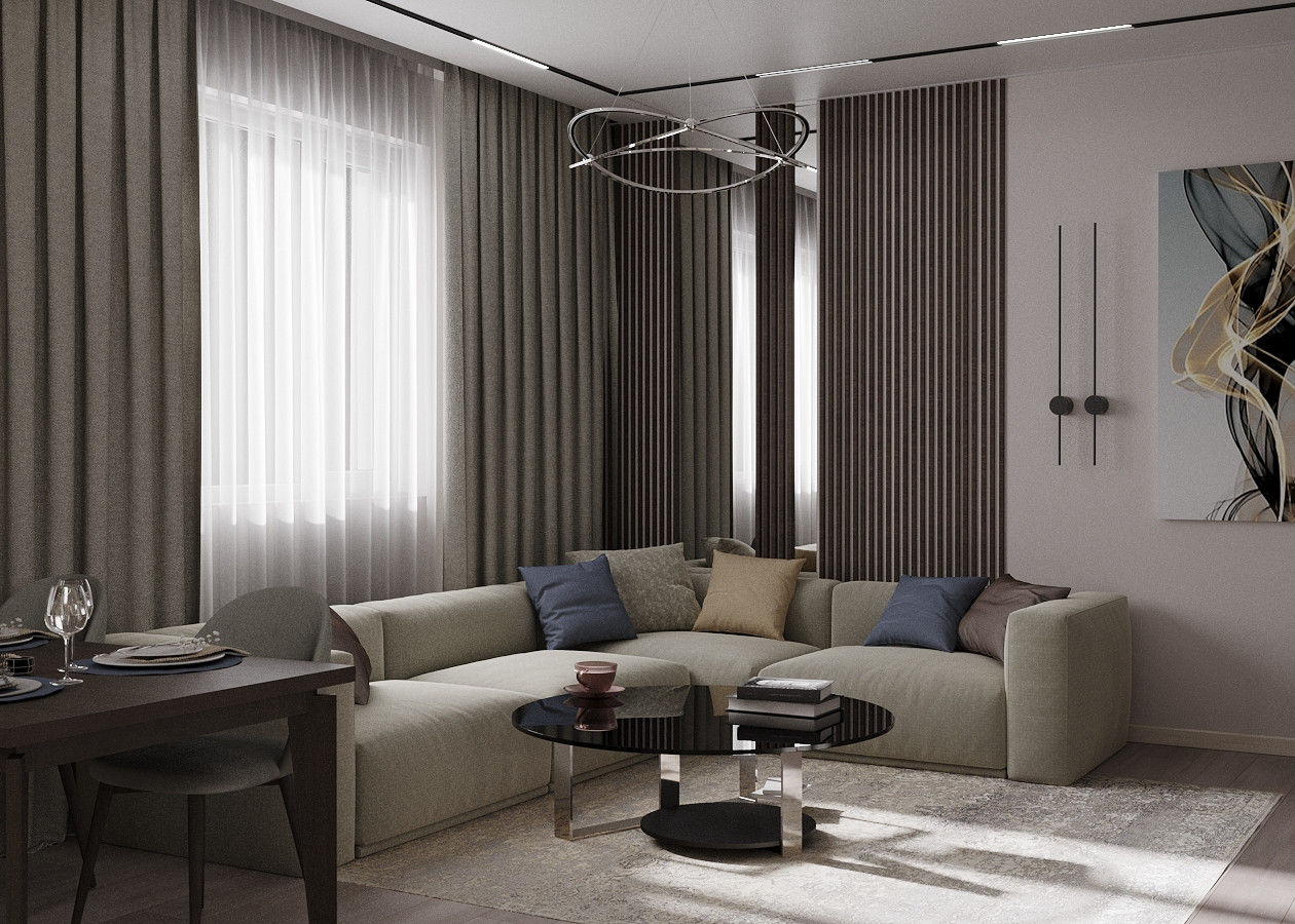 Обложка проекта: Кухня-гостинная