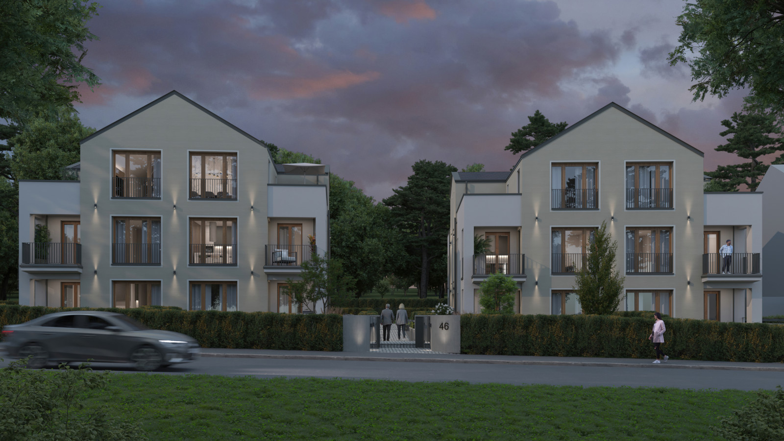 Haus im Abendlicht