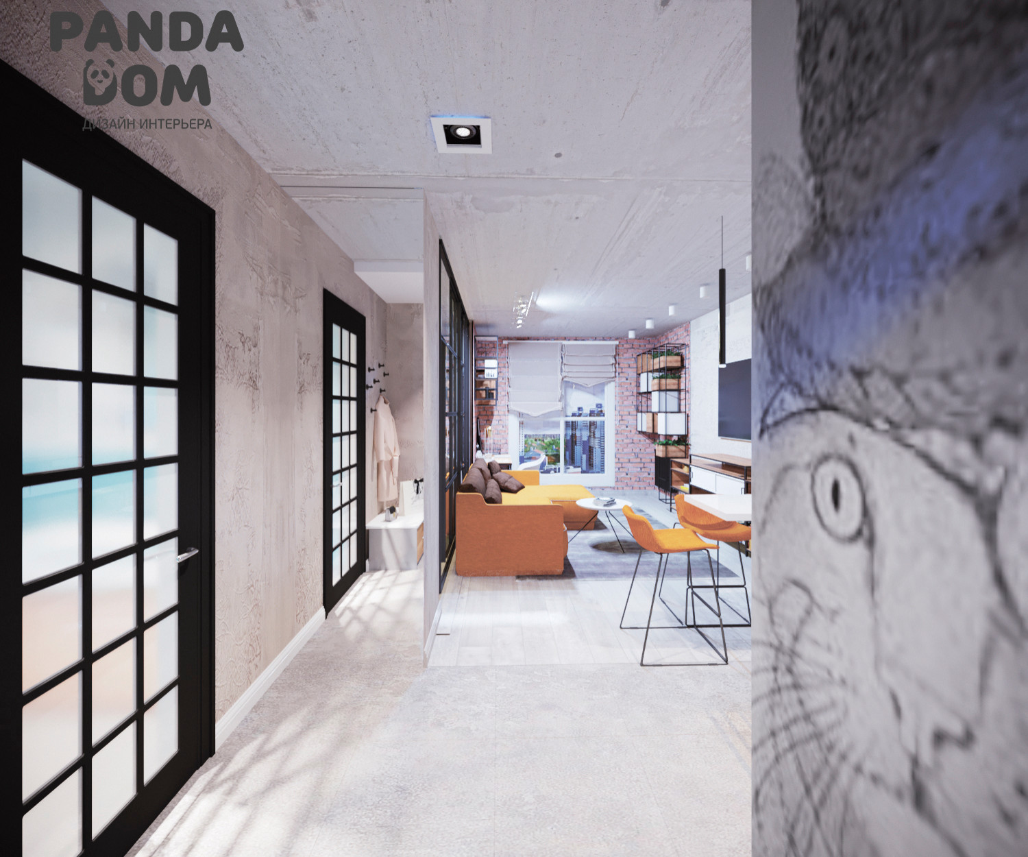 Светлый "лофт" для девушки.