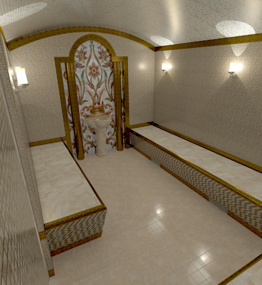 Хамам мозаичный с панно