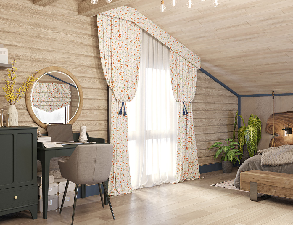 Брусовый дом выходного дня в Кантри стиле