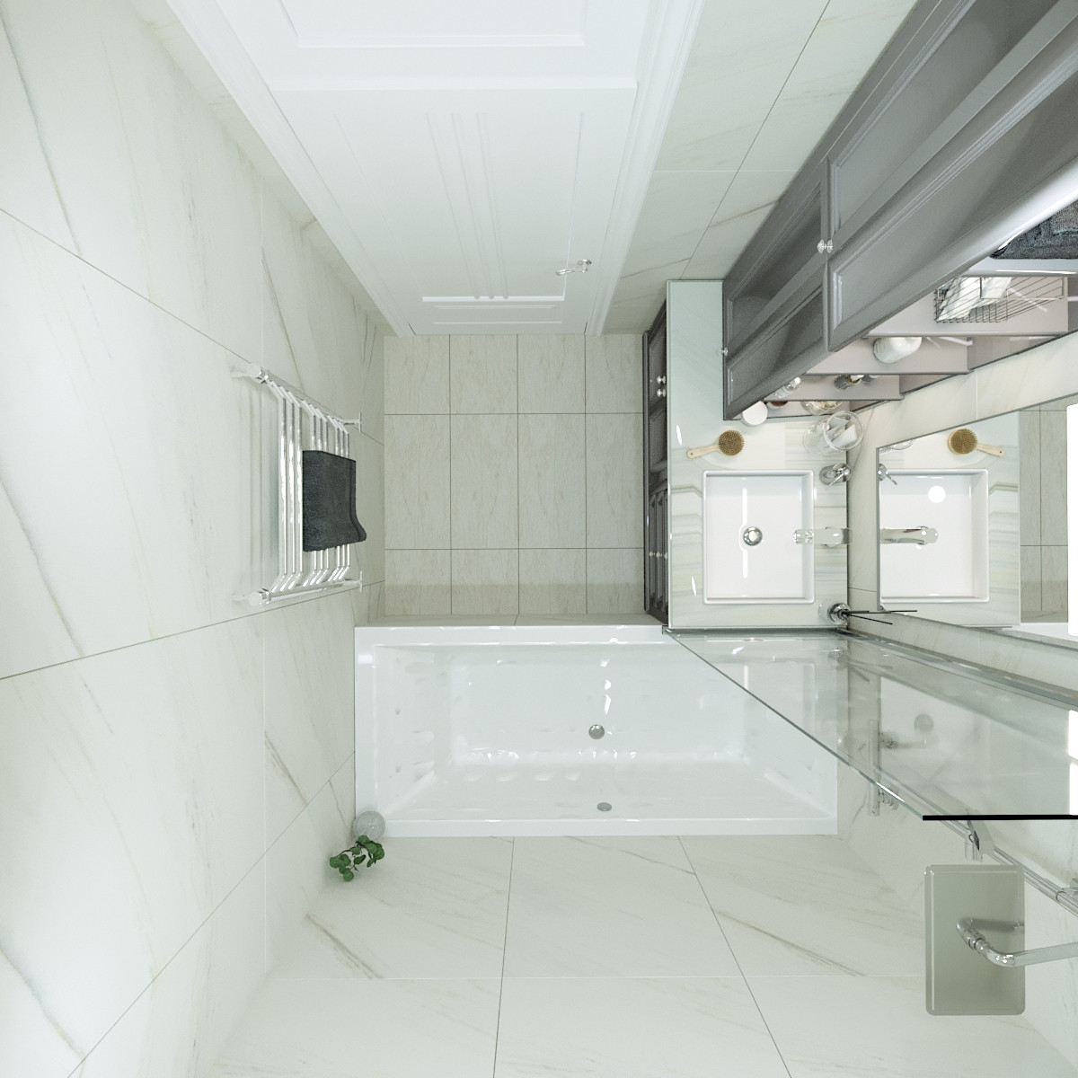 3D Визуализация - ванная сверху