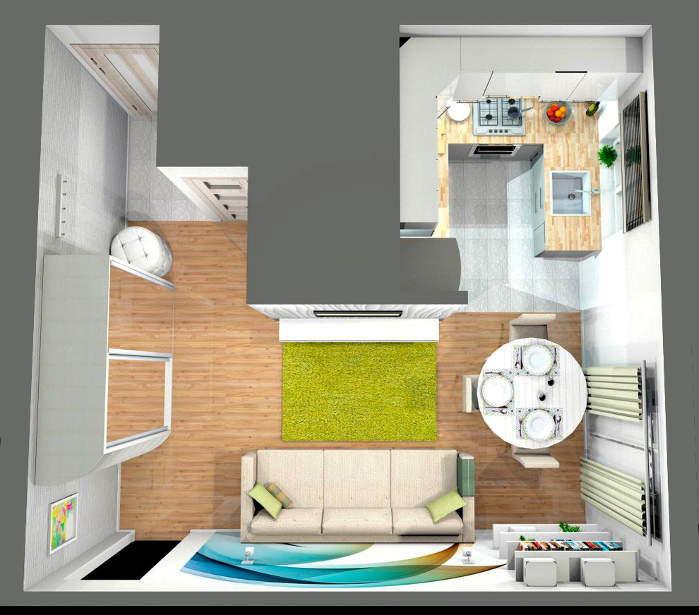 Дизайн-проект кухни-гостиной