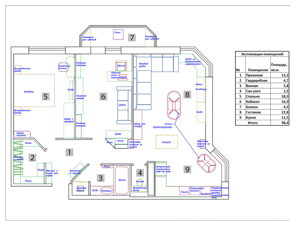 Обложка проекта: Трехкомнатная квартира в стиле "Легкая классика".