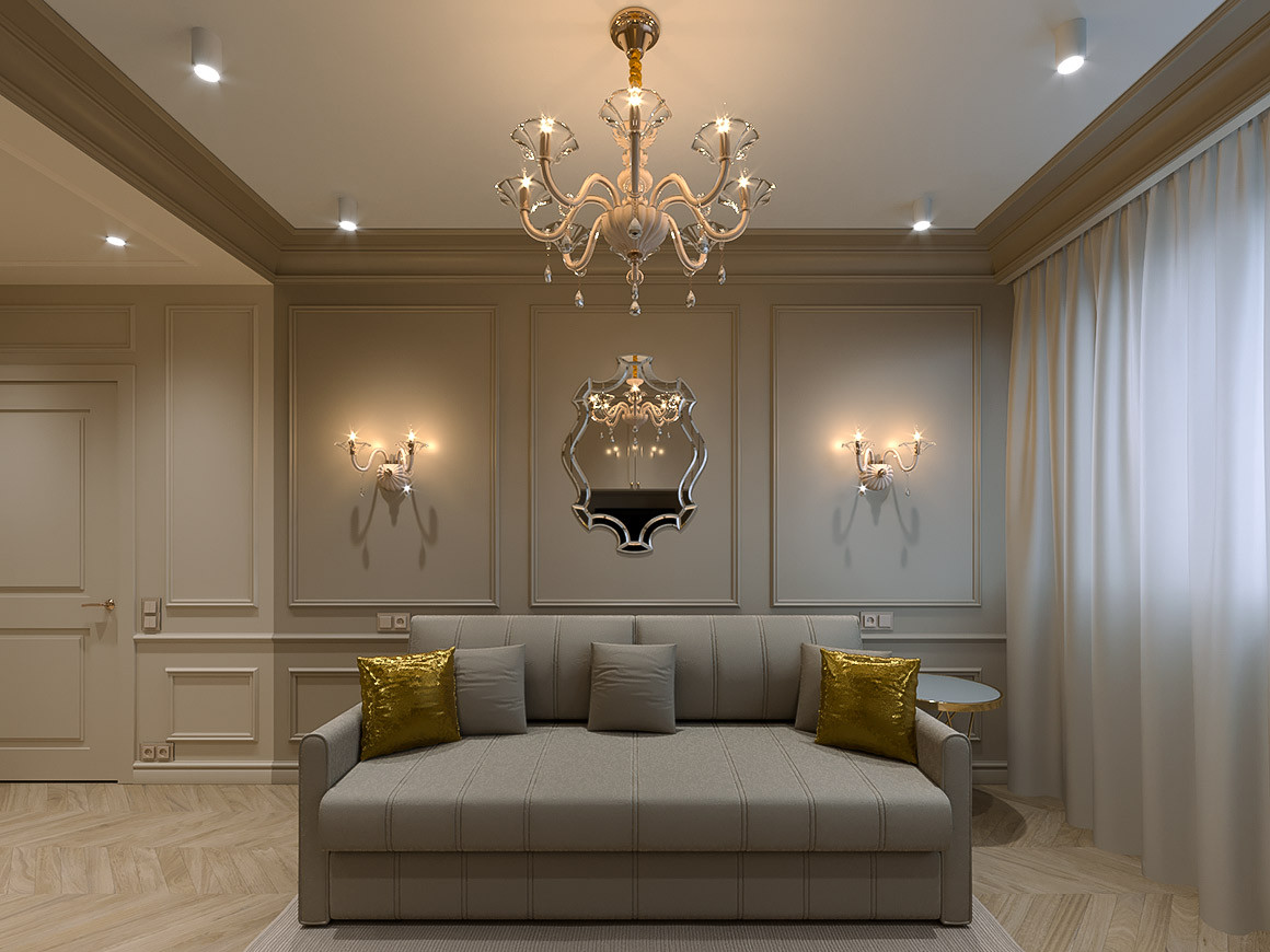 Спальня-гостиная в стиле современная классика