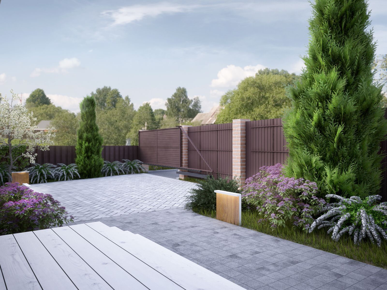 Ландшафтная архитектура участка частного дома в Красноярске