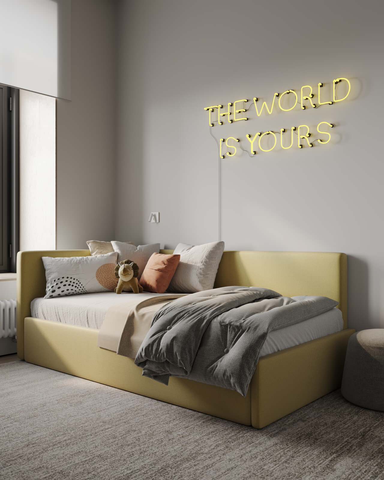 Минималистичная детская (Трехкомнатная квартира, Пенза)