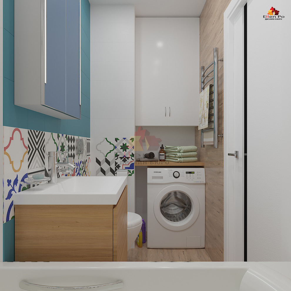 Дизайн однокомнатной квартиры, современный стиль с элементами скандинавского.