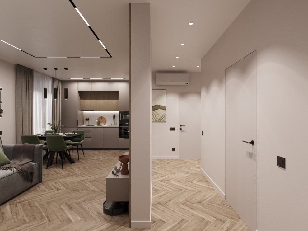 Дизайн-проект - Евротрешка 66 м2 для молодой многодетной семьиДизайн-проект евро