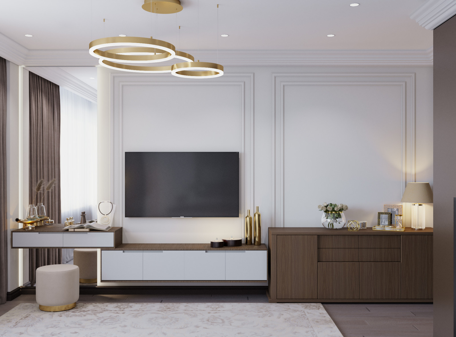 Современная квартира с элементами неоклассики