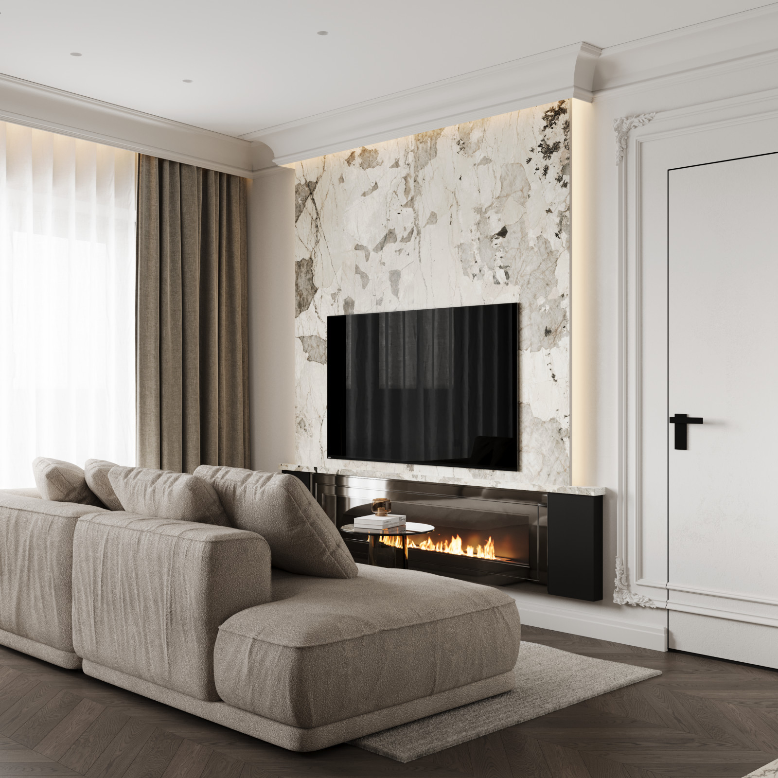 Интерьер современной квартиры в неоклассике