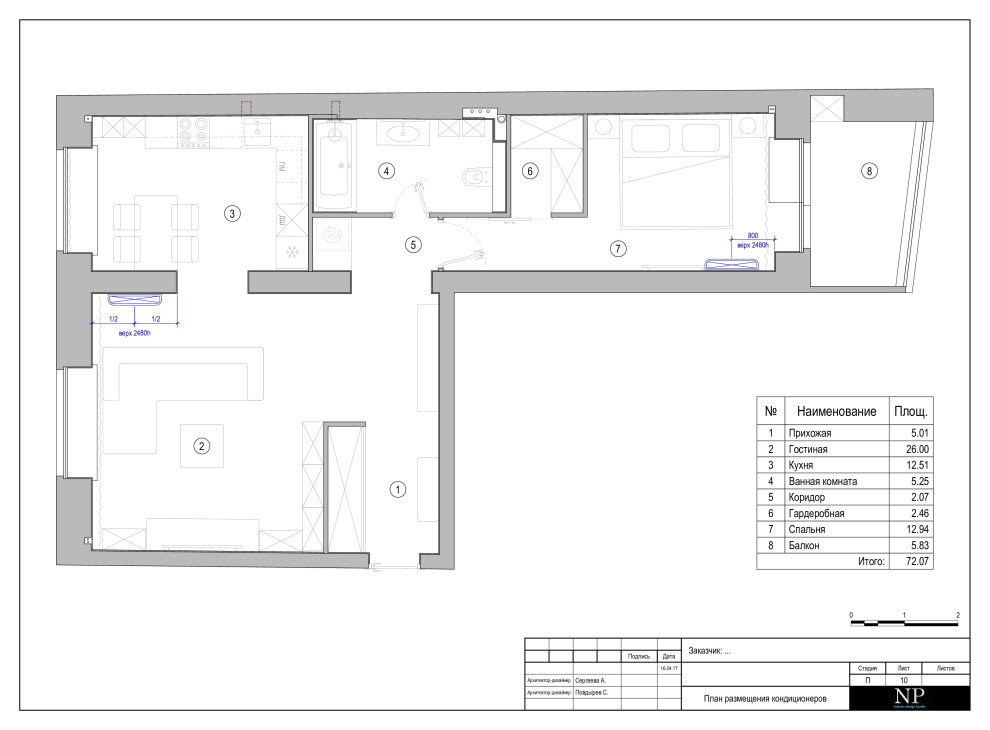 План расстановки мебели и техники: примеры