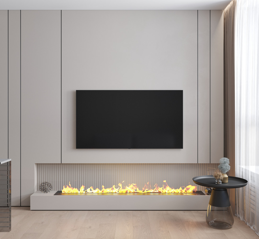 Кухня- гостиная с камином