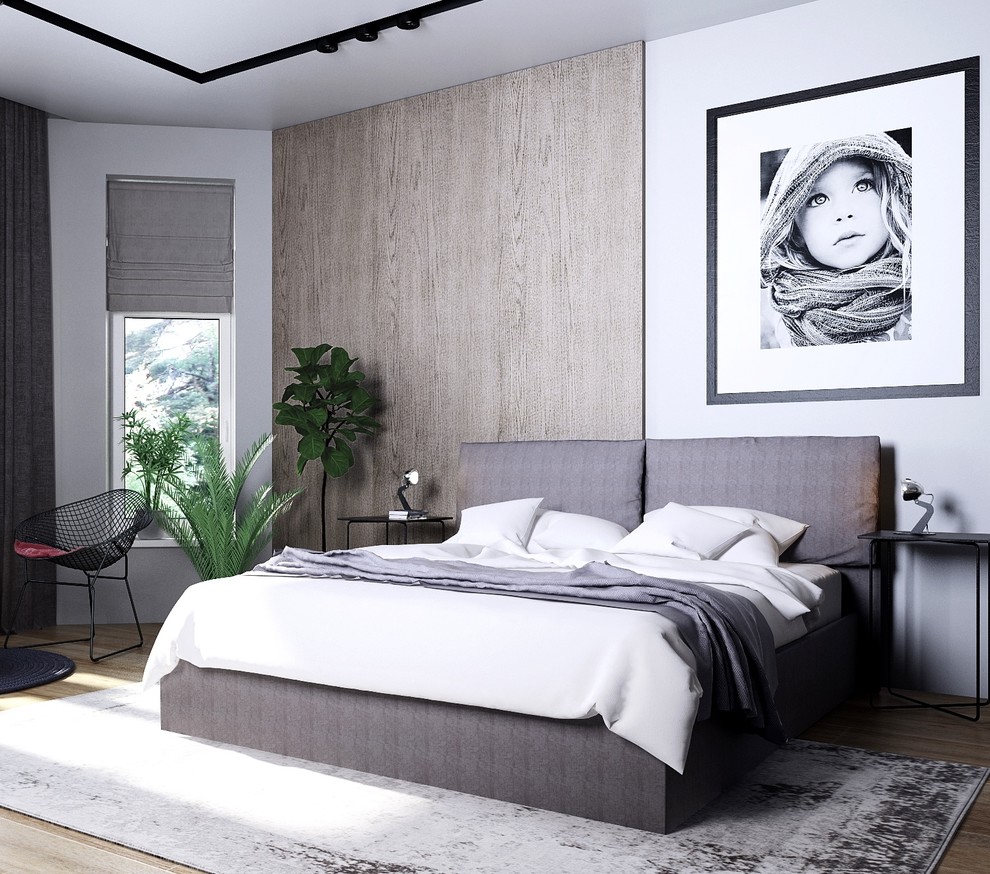 Спальня современный стиль в загородном доме