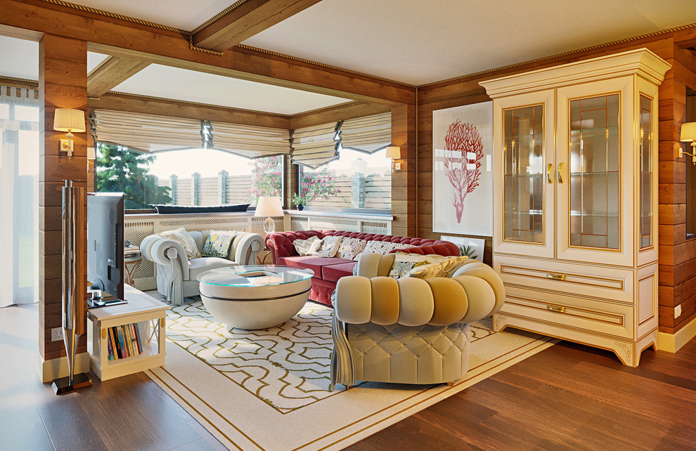 Гостиная в деревянном доме