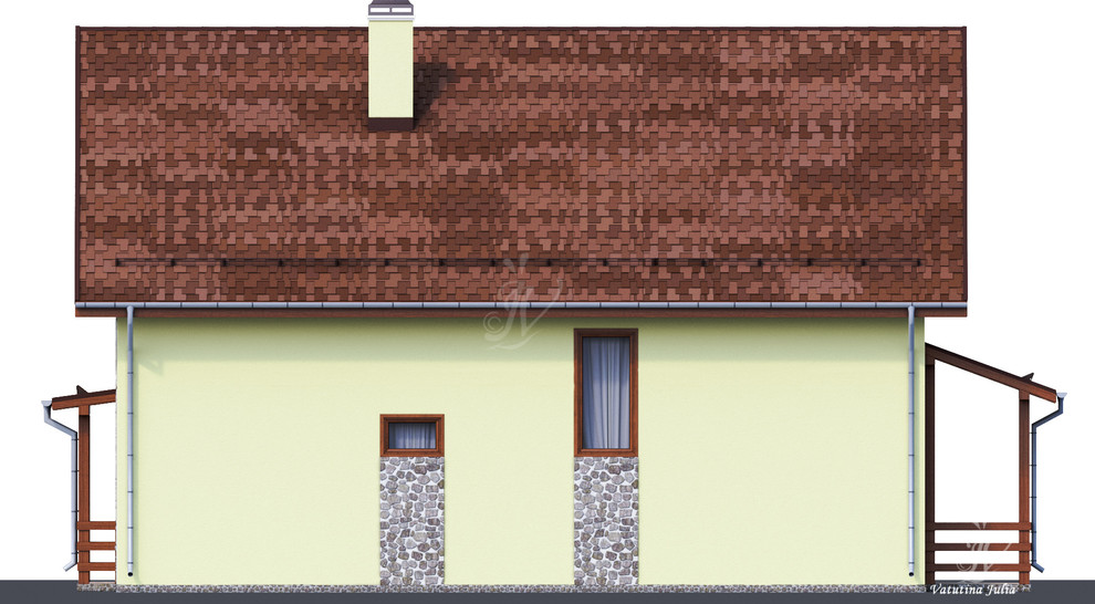 Визуализация индивидуального двухэтажного дома с эркером