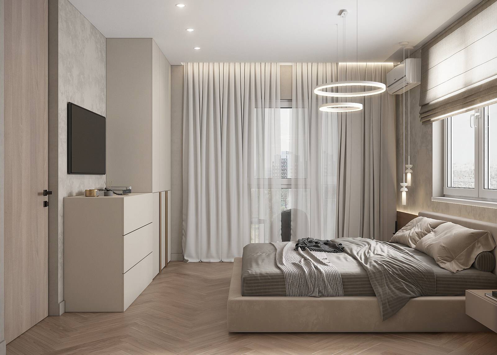 Современный светлый интерьер квартиры