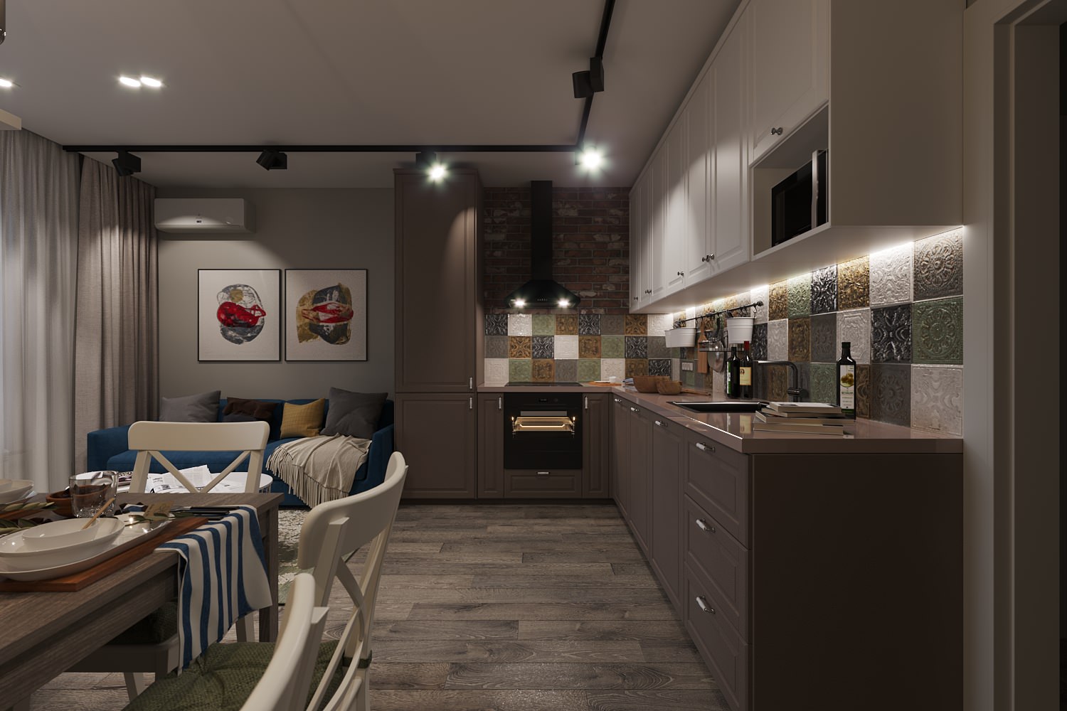 Квартира с элементами лофт и скандинавского стиля