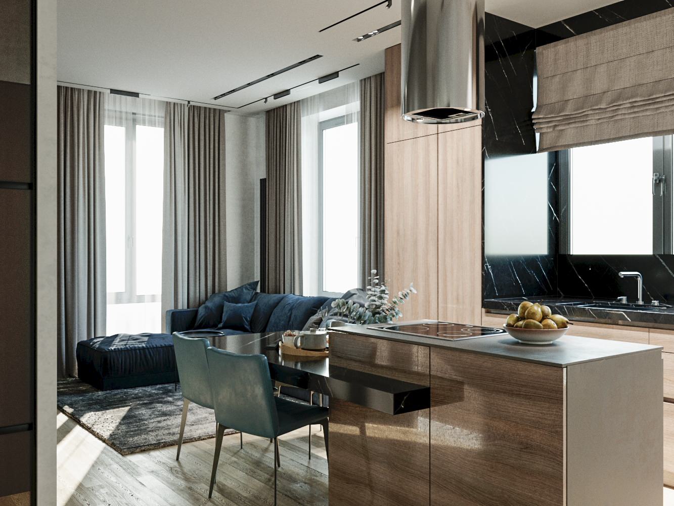 Обложка проекта: Роскошная квартира в ЖК "Пресня сити", площадью 65 кв. м