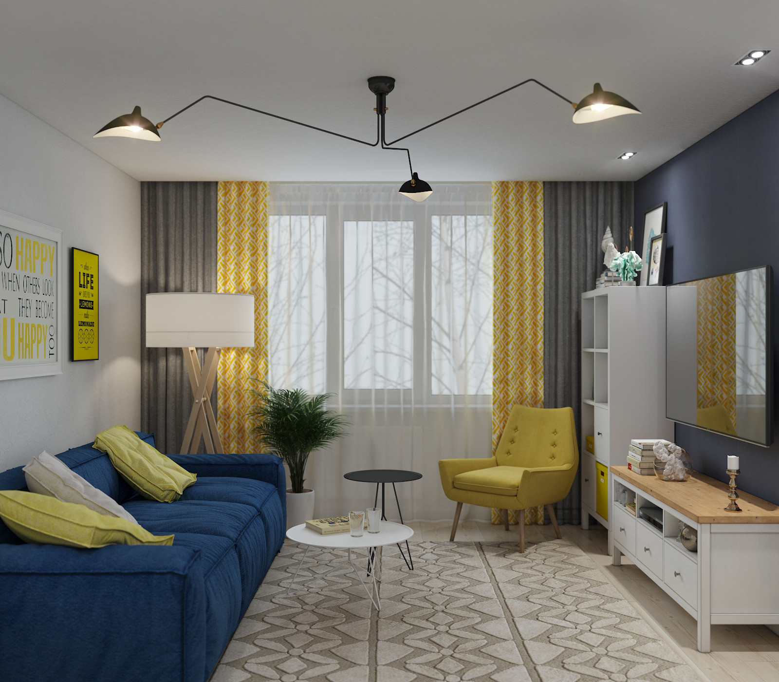 Обложка проекта: Однокомнатная квартира "Синий диван"