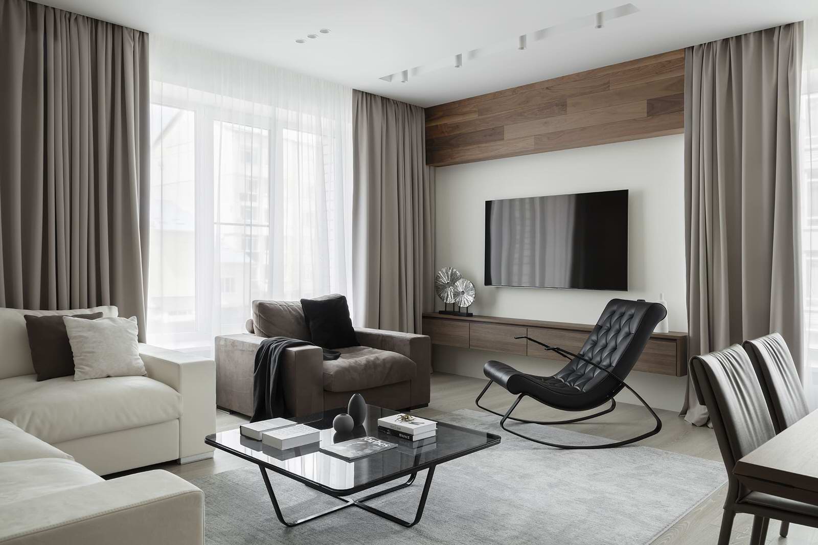 Обзор современной квартиры 170 квм. Полы без плинтуса. Двери в потолок.