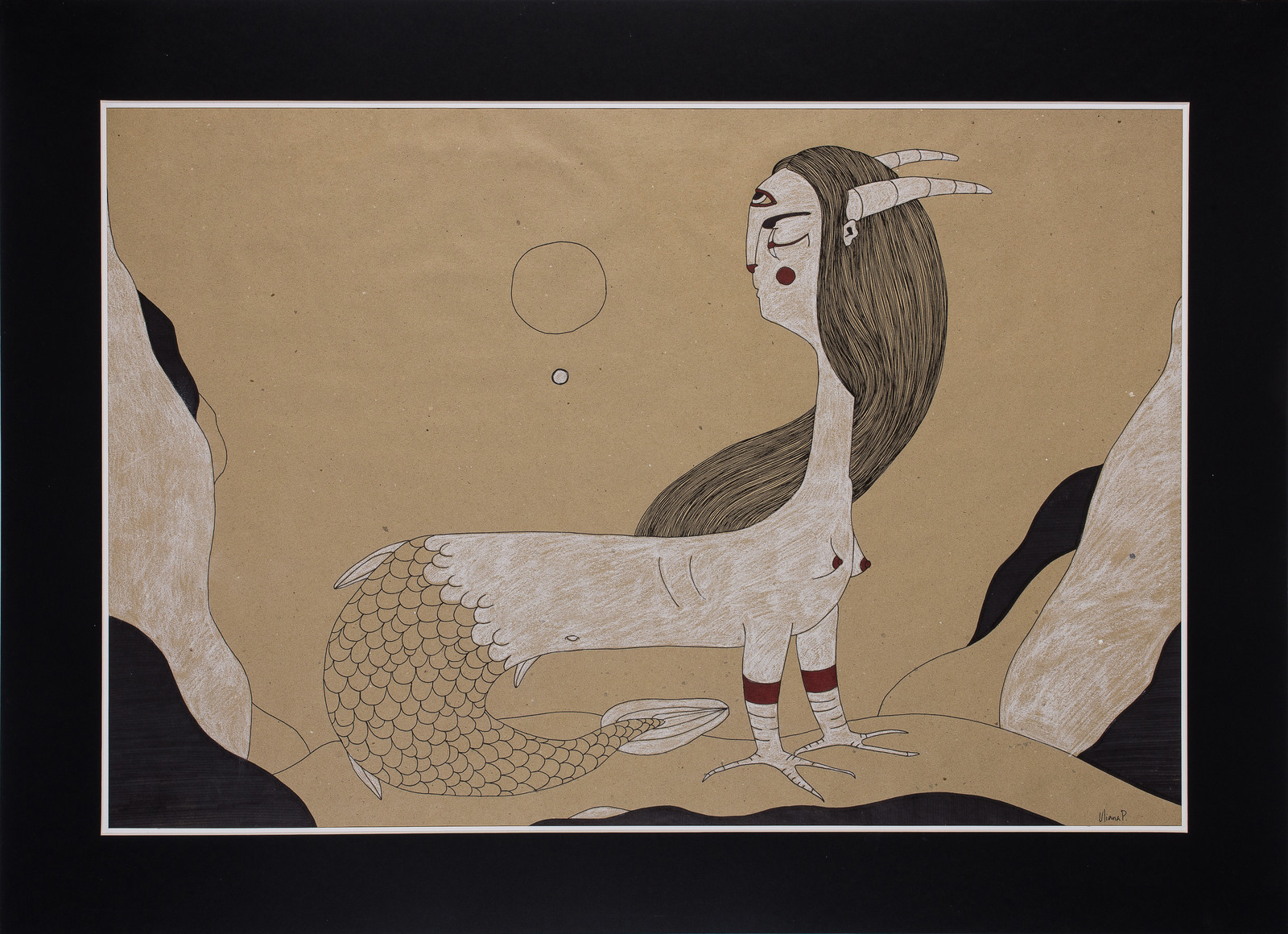 "Mermaid." 2015 Graphic series "Night Moods."  70/96,3 сm