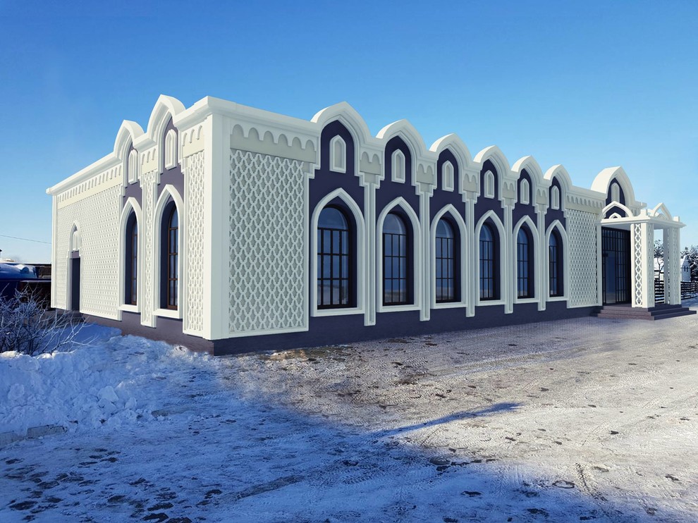 Дизайн-проект фасада здания ресторана. Design project of the restaurant facade