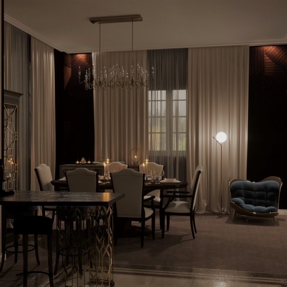 Визуализация кухни-гостиной