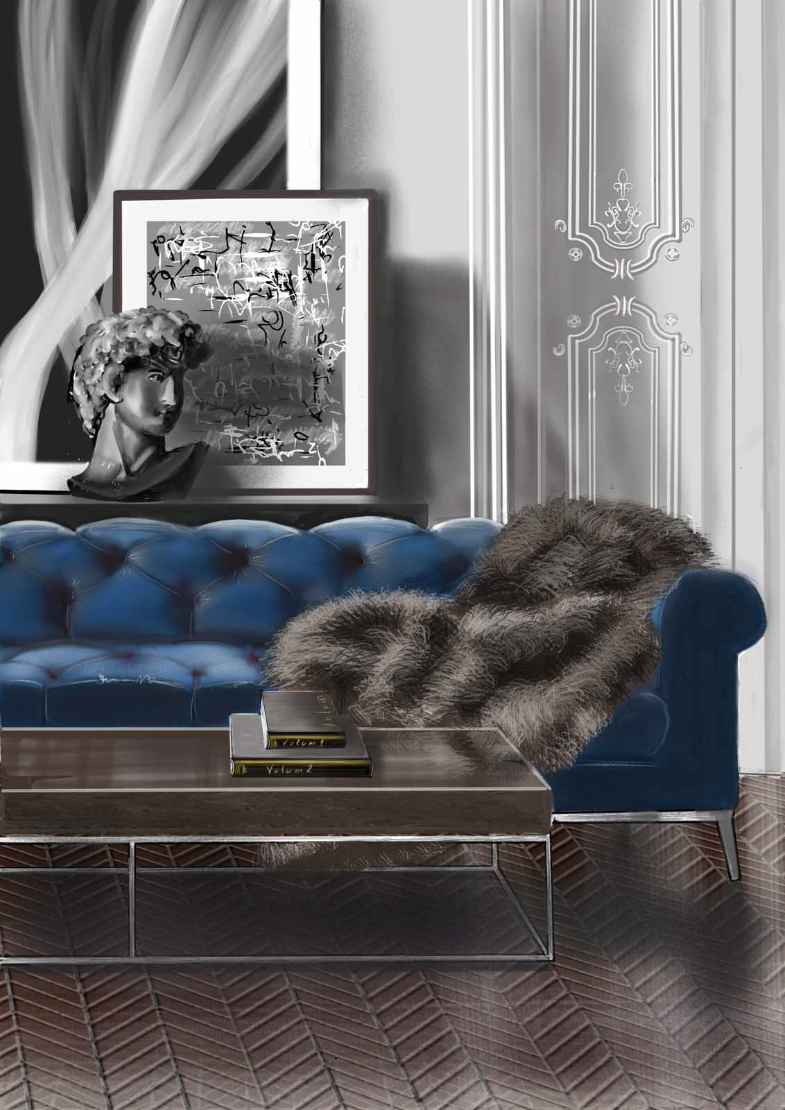 Визуализация гостиной