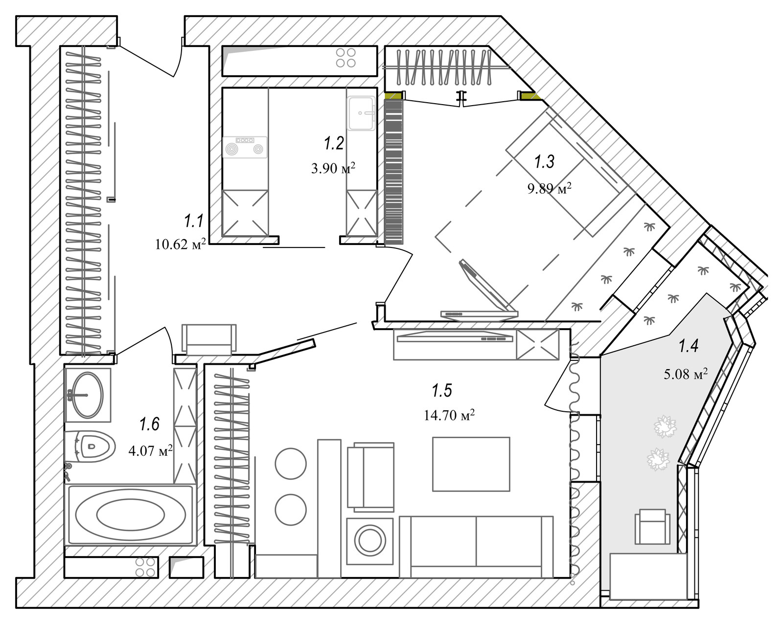 Houzz тур: Одна квартира для трех взрослых людей