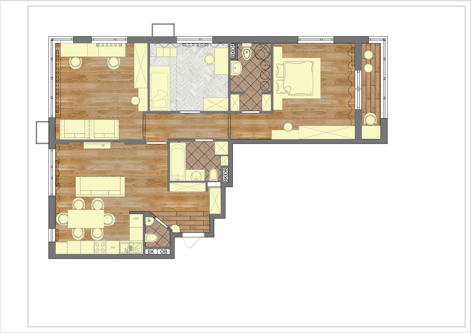 Дизайн-проект квартиры в ЖК Скандинавия