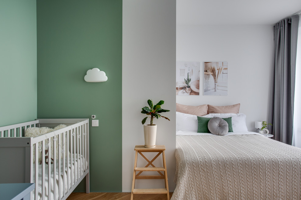 Зонирование спальни в скандинавском стиле