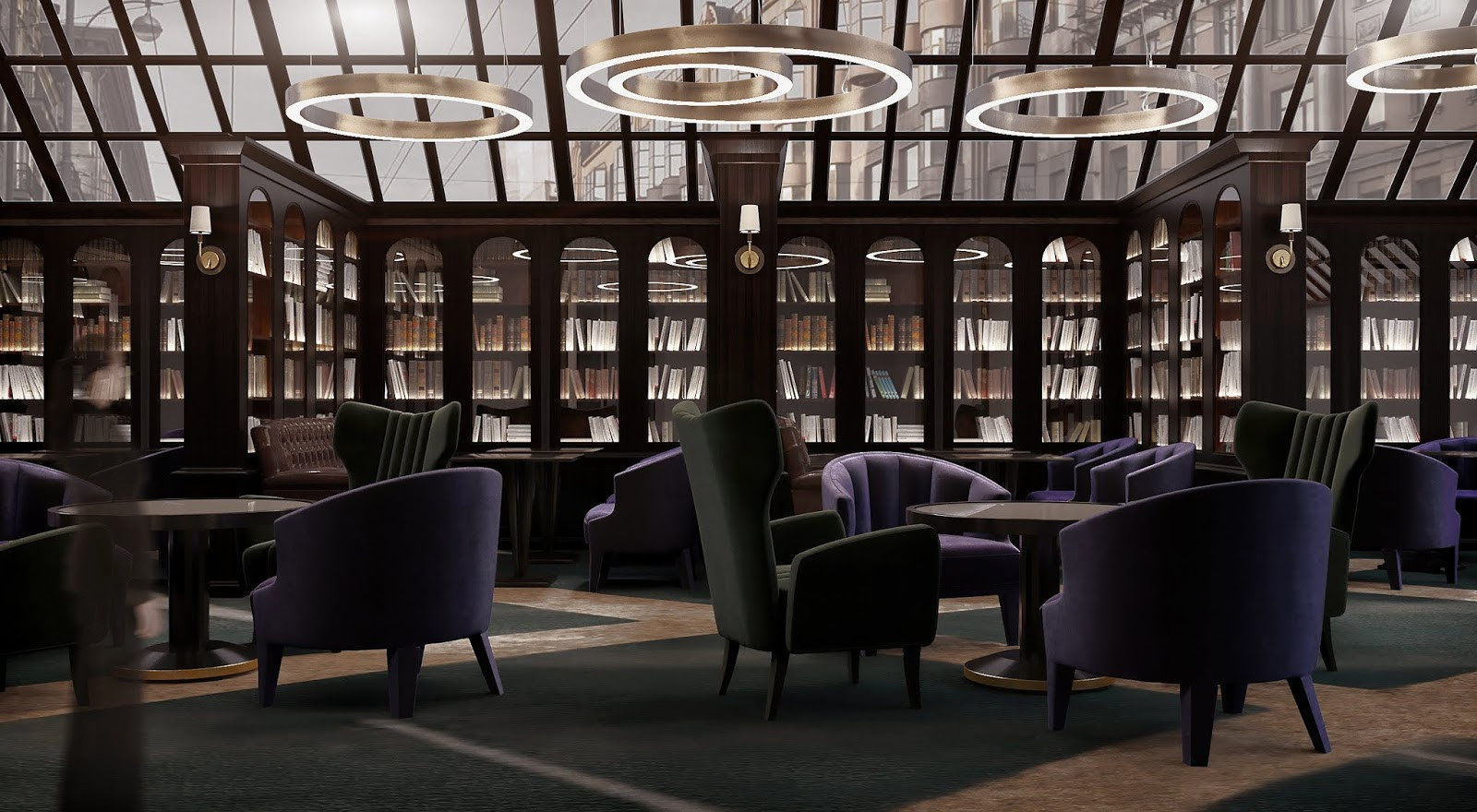 Visualizations of ground floor of Moscow Marriott Tverskaya Hotel